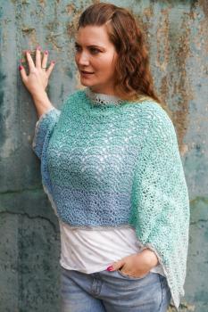 Häkelanleitung Poncho "Lust auf Meer", Gr. 34-46